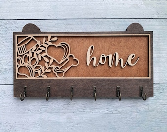 Wall Key Holder | Wall Key Hook | Rustic Home Decor | Farmhouse Wall Decor | Dog Leash Key Holder