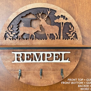 Custom Wall Key Holder | Elk Wall Key Hook | Deer Key Holder | Rustic Home Decor | Farmhouse Wall Decor