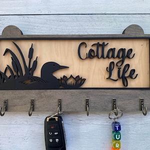 Wall Key Holder | Wall Key Hook | Rustic Home Decor | Farmhouse Wall Decor | Loon Duck Key Holder