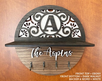 Custom Wall Key Holder | Wall Key Hook | Monogram Key Holder | Rustic Home Decor | Farmhouse Wall Decor