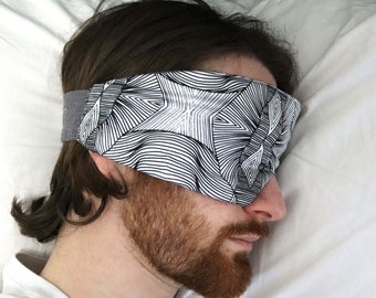 Reversible Illusion Bamboo Silk Sleep Mask, Velcro Closure, Adjustable, Unisex