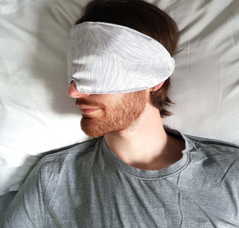 Masque de sommeil réversible en soie x coton, masque en soie unisexe pour les yeux image 4
