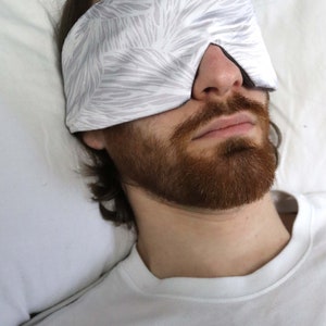 Masque de sommeil réversible en soie x coton, masque en soie unisexe pour les yeux image 3