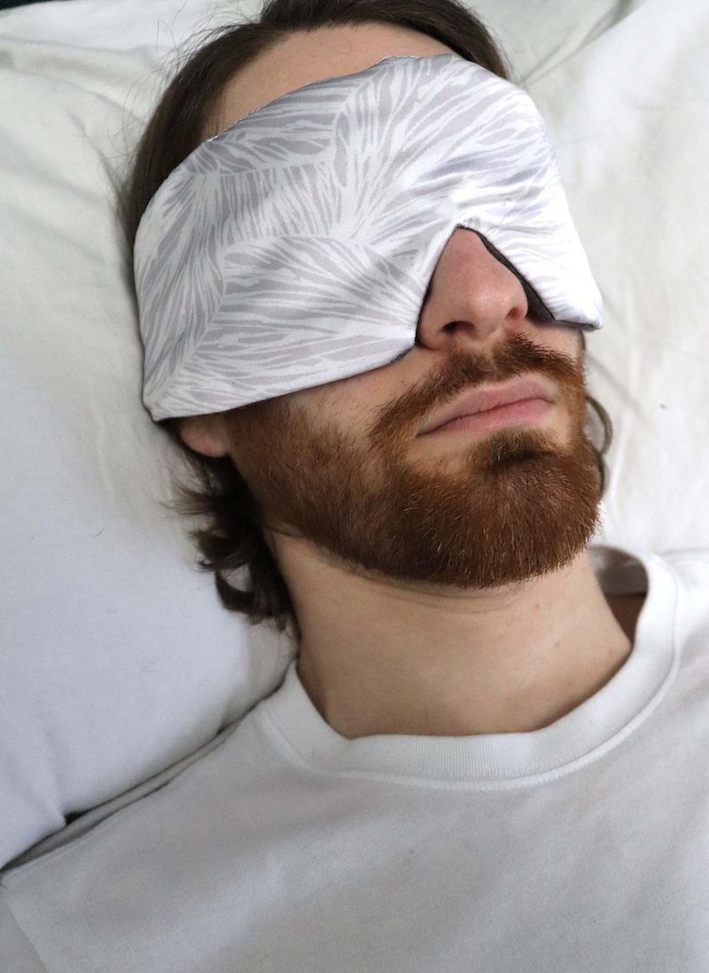 Masque de sommeil réversible en soie x coton, masque en soie unisexe pour les yeux image 3