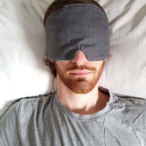 Masque de sommeil réversible en soie x coton, masque en soie unisexe pour les yeux image 5
