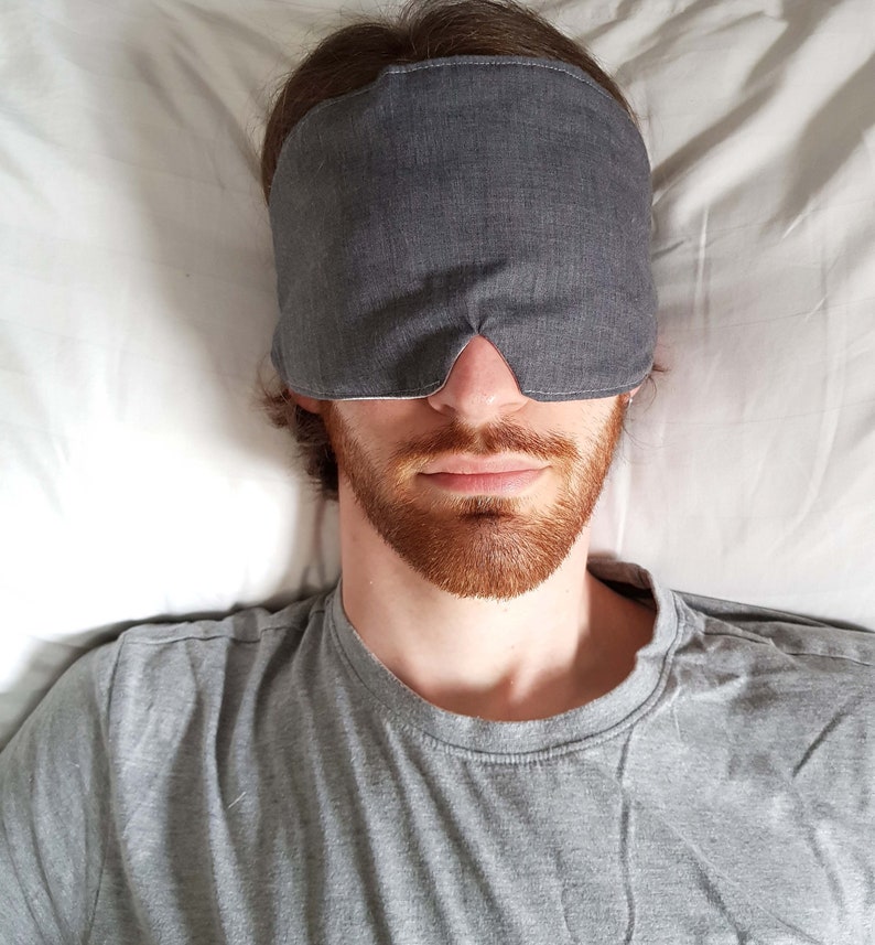 Masque de sommeil réversible en soie x coton, masque en soie unisexe pour les yeux image 5