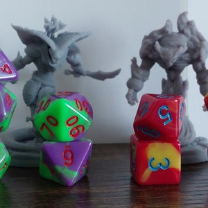 Juegos de dados de fuego y veneno - Mazmorras y dragones, Juego de dados RPG Juego de dados DnD Juego de dados DnD