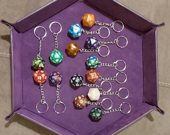 D20 Keychain Dungeons and Dragons, RPG Game Dice Key Ring, Dnd