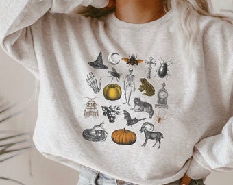 Witchy Clothes Dark Academia Halloween Crewneck Spooky Sweater Spooky Season Fall Apparel Witchy Clothing Fall Crewnecks Witchy Things