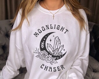 Mystical Shirt Moon Sweatshirt Crystal Shirt Celestial Shirt Occult Shirt Spiritual Shirt Alt Clothes Indie Clothing Witchy Shirt Indie Kid
