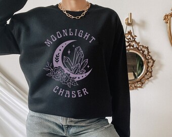 Mystical Shirt Moon Light Crystal Shirt Moon Sweatshirt Celestial Shirt Occult Shirt Spiritual Shirt Alt Clothes Indie Clothing Witchy Shirt