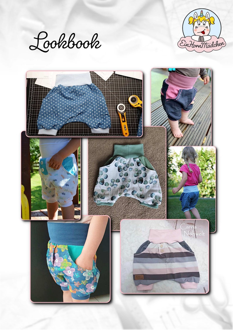 Peut inclure: Un lookbook pr&eacute;sentant cinq styles diff&eacute;rents de shorts pour b&eacute;b&eacute;s et tout-petits. Les shorts sont fabriqu&eacute;s &agrave; partir de diff&eacute;rents tissus et motifs, notamment des pois, des imprim&eacute;s floraux et des rayures. Tous les shorts sont con&ccedil;us pour un ajustement confortable et ont une allure ludique et fantaisiste.