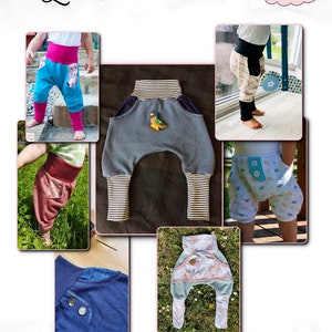 Peut inclure: Un collage de photos pr&eacute;sentant diff&eacute;rents styles de pantalons pour b&eacute;b&eacute;s. Les pantalons sont fabriqu&eacute;s &agrave; partir de diff&eacute;rents tissus et pr&eacute;sentent diff&eacute;rentes couleurs et motifs. Les pantalons sont tous con&ccedil;us pour les b&eacute;b&eacute;s et les tout-petits.