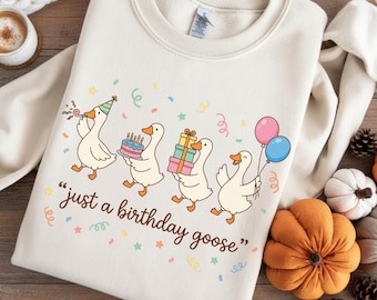 just a Birthday Goose t-shirt PNG, Silly Goose Birthday png, Funny Goose Shirt Design, Cute Birthday Animal, Goose Party Digital Download