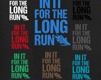 „Auf lange Sicht“ – PNG-Bundle: Laufmotivation (PNG), Marathonläufer-Zitat (PNG) (Digitaler Download)