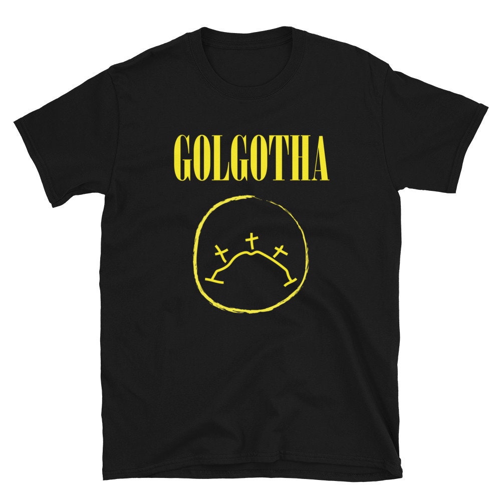 Discover Maglietta T-Shirt Del Golgota Nirvana Divertente