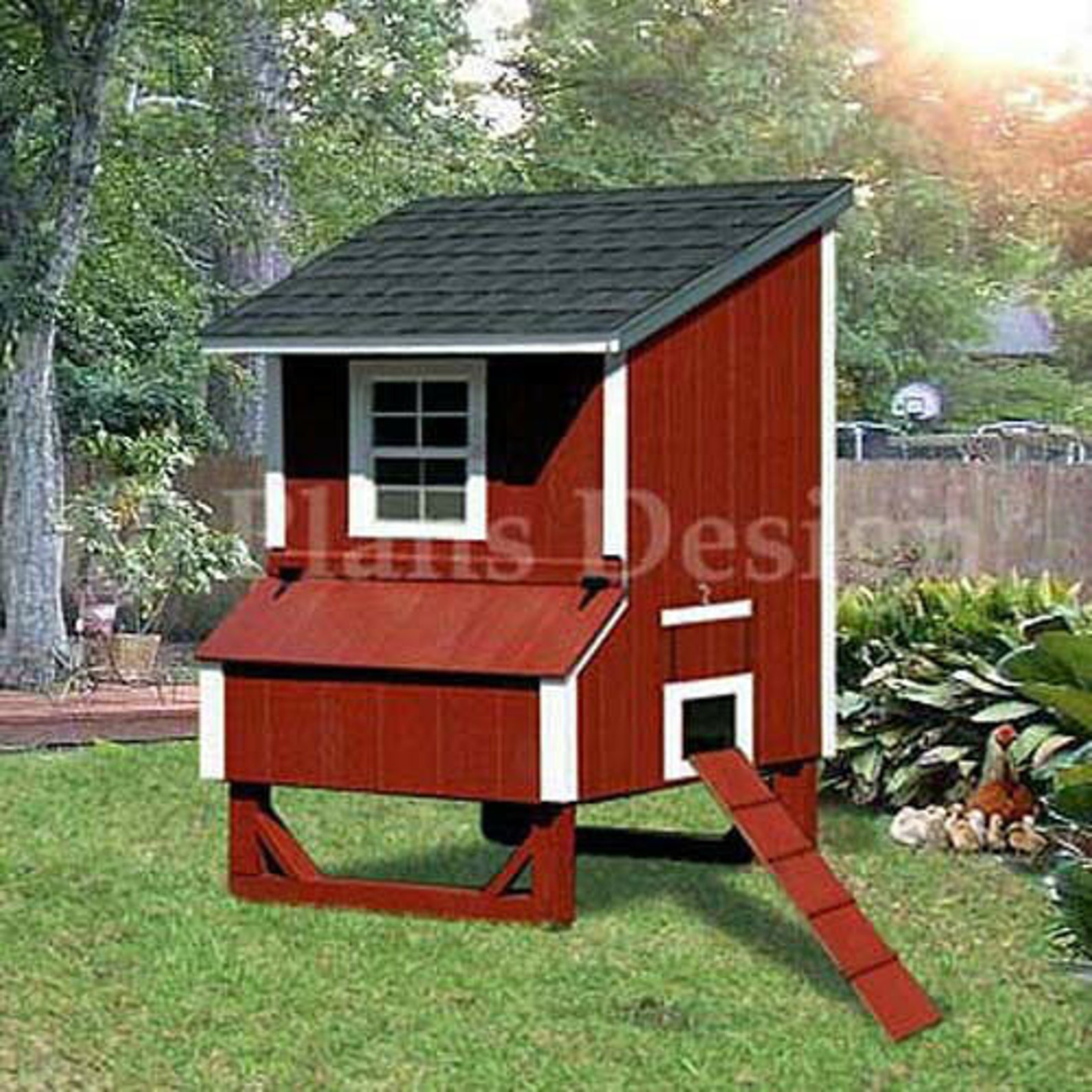 5'x4' Lean To Backyard Chicken/Hen Poultry Coop Plans Etsy