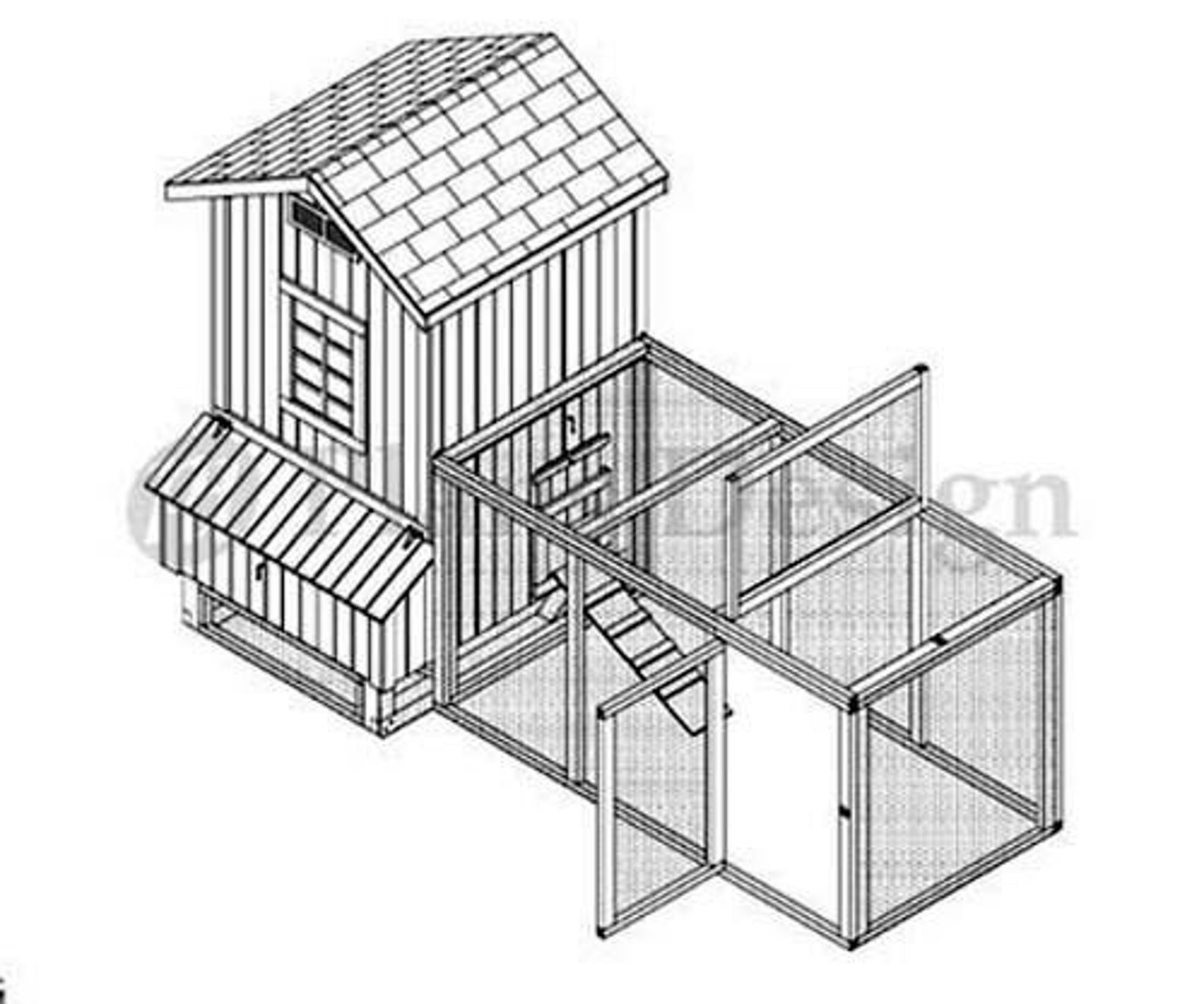 Backyard Chicken Poultry House Coop Building Plans 90405G Etsy