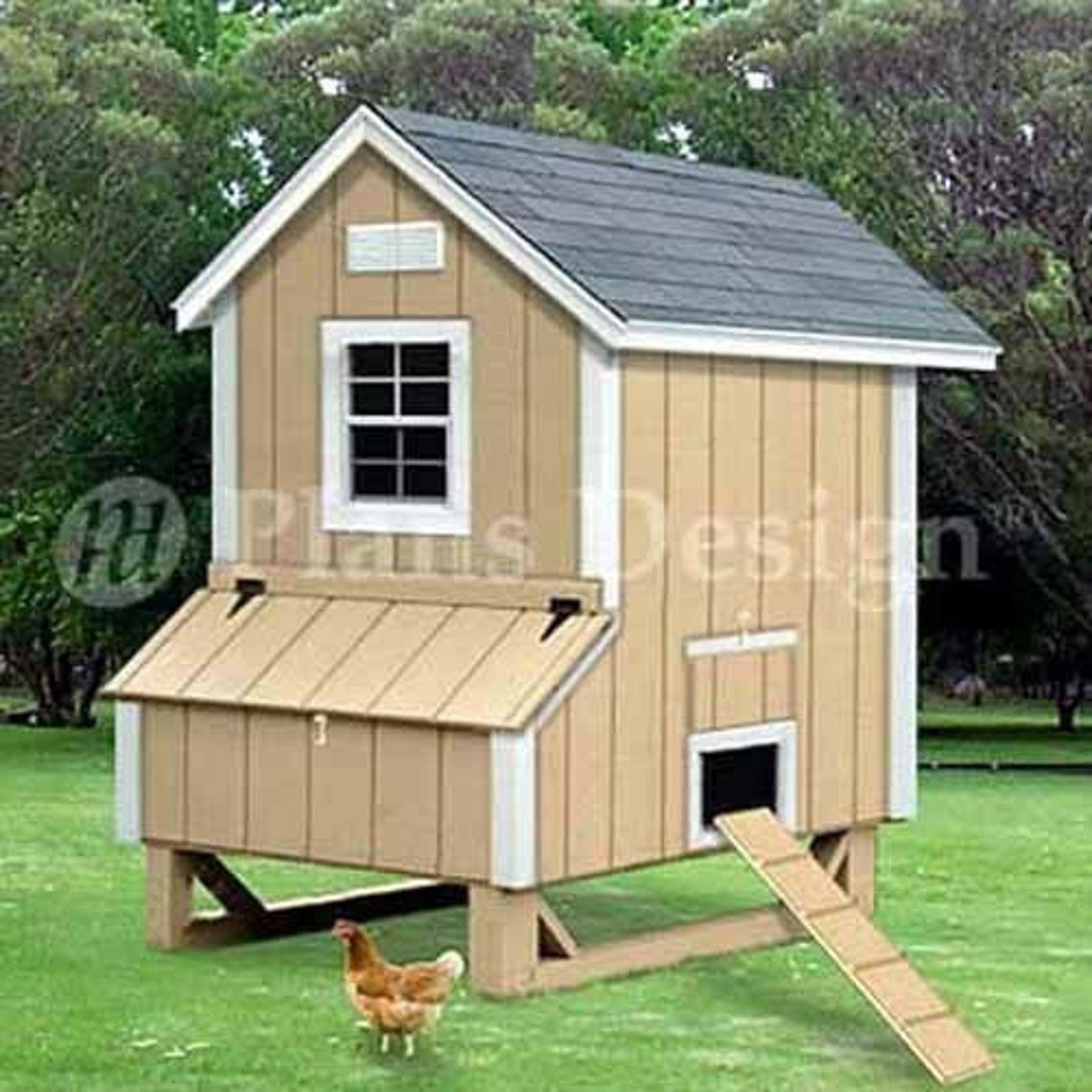 Backyard Chicken Poultry House Coop Building Plans 90405G Etsy
