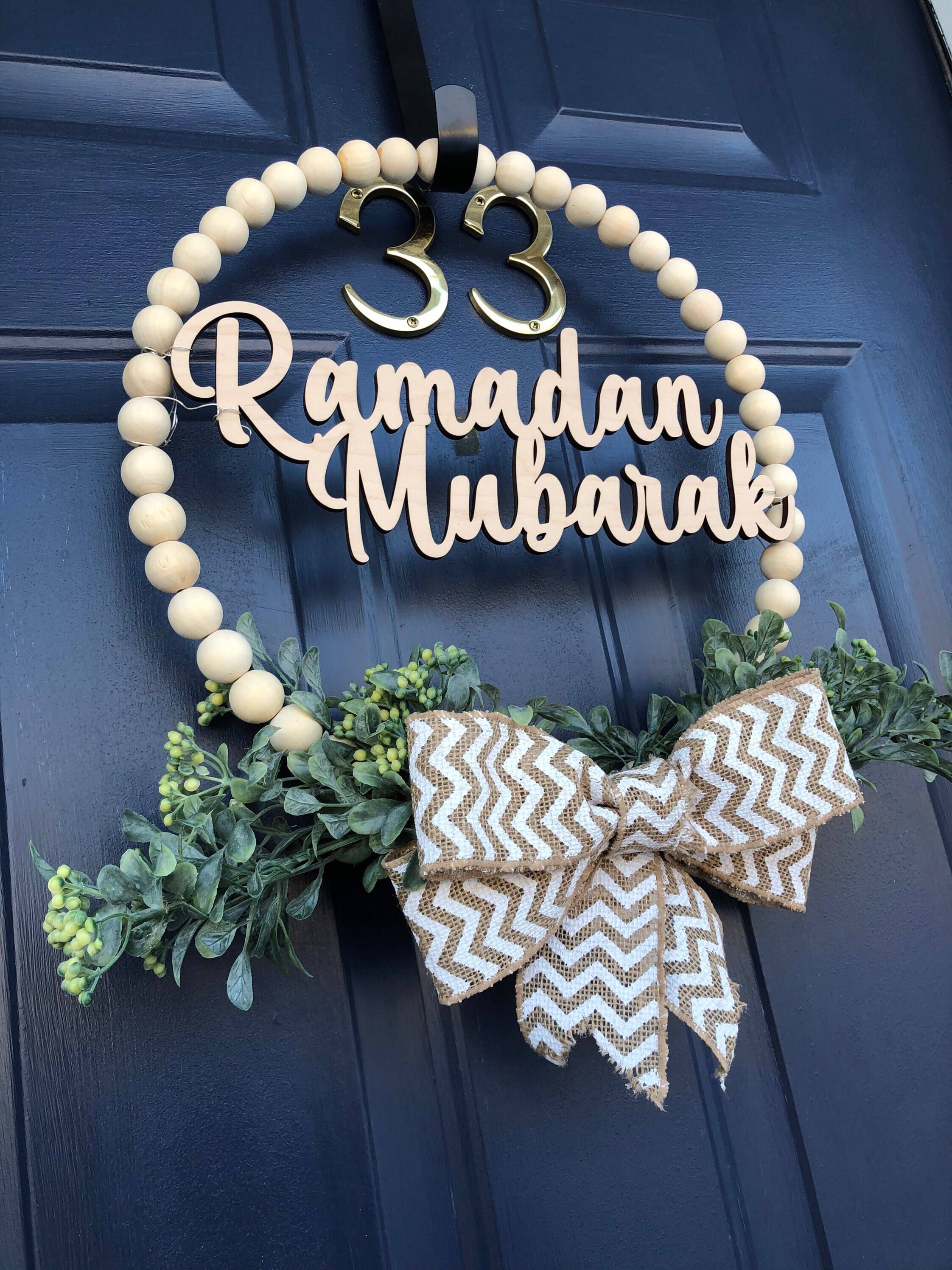 Ramadan/Eid wooden bead wreath Etsy