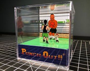3D Retro Gaming 8-bit diorama Cube - Mike Tyson’s Punch-Out - NES - Pick any boxer you’d like!