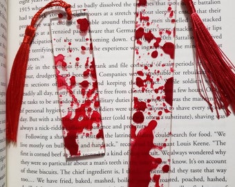 Blood splatter bookmark , horror bookmarks, resin bookmarks, bloody bookmarks