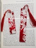 Blood splatter bookmarks, horror bookmarks, resin bookmarks, bloody bookmarks 