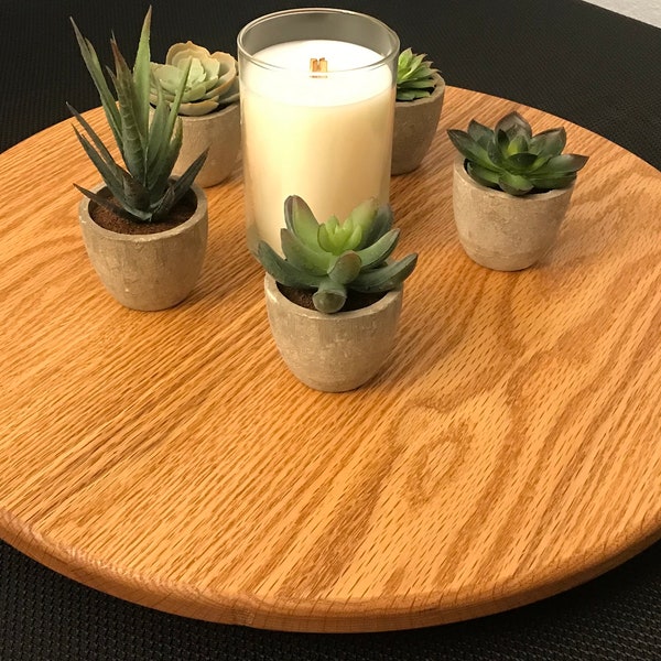 Solid Oak Lazy Susan for Table Tops, Cabinets, Rotating Display, Multiple Sizes and Stain or Unfinished