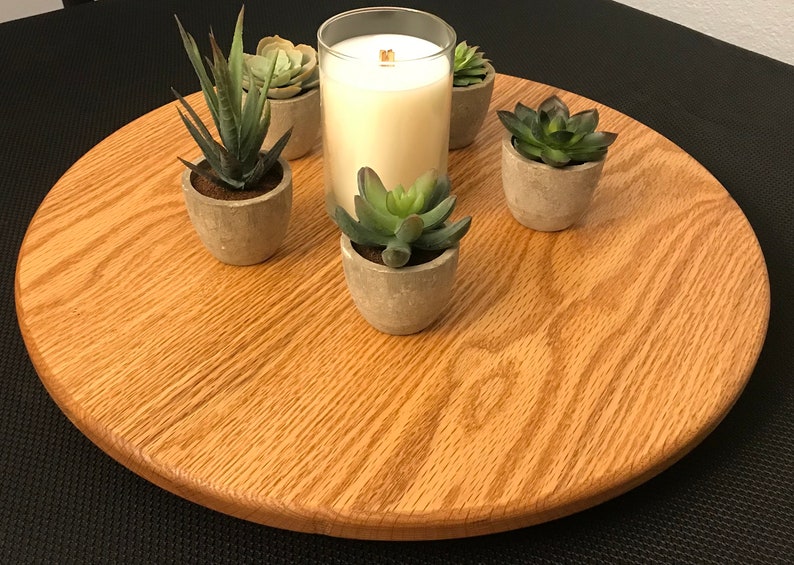 Solid Oak Lazy Susan for Table Tops Rotating Etsy