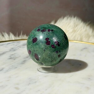 Ruby and Fuchsite Sphere 1.06 lbs Gift for Crystal Lovers Home Decor and Meditation