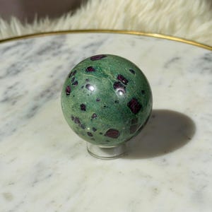 Ruby and Fuchsite Sphere 0.9 lb Gift for Crystal Lovers Home Decor and Meditation