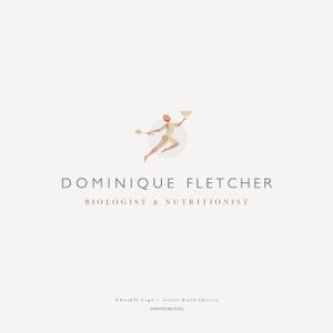 Modern Biologist Nutritionist Logo – Dynamic Female Silhouette Logo – Health Coach Premade Logo – Professional Wellness Branding