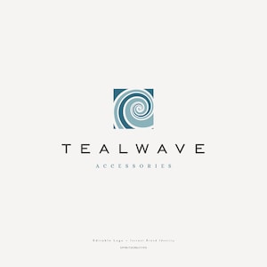 Wave Spiral Logo – Elegant Abstract Design for Jewelry, Accessories & Coastal Brands