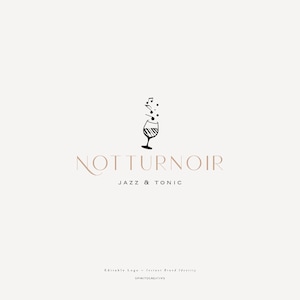 Elegant Jazz Bar Logo – Music & Cocktail Theme | Modern Bar Branding, Wine Lounge Logo, Night Club Identity Design