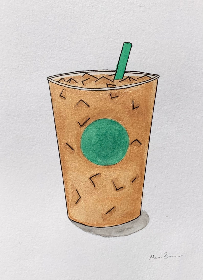 Starbucks Watercolor Painting Iced PSL