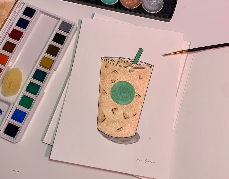 Starbucks Watercolor Painting Iced PSL