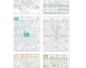 Hand drawn tarot cheat sheets- major and minor arcana / Tarot study guide / printable download