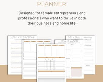 Hustle & Home-planner – ongedateerde afdrukbare planner voor drukbezette moeders en ondernemers | Wekelijkse en maandelijkse organisatie