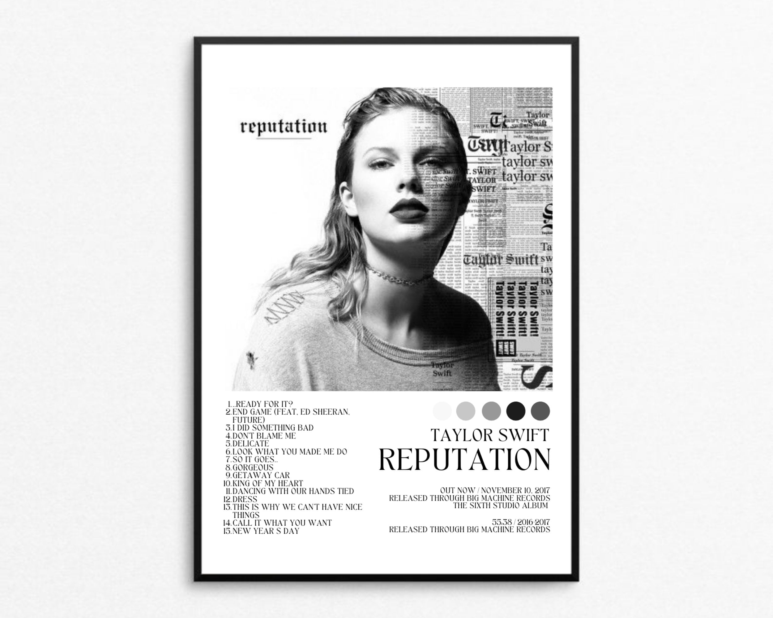 Taylor Swift Poster Taylor Swift Reputation Music Album Etsy Canada