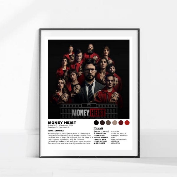 Money Heist TV Poster / Money Heist Poster / TV Show Poster / Poster Print / Wall Art / Home Decor / TV Posters / Poster Gifts