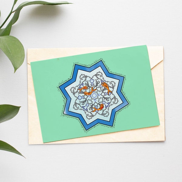 Norooz Karte | Persische Neujahrskarte | Eid Mobarak | Hoze Mahi Nowrooz Karte | Nowruz Geschenk für Mama | Persische Poesie | Hergestellt in Kanada
