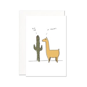 de Saint-Valentin drôle de cactus et de lama | cartes d'amour sarcastiques | cartes d'anniversaire originales | cadeaux saint valentin