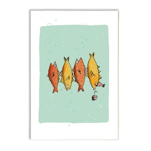 Geburtstagsfische | Lustige Fischen Geburtstagskarte | Fisch Geburtstag | alles Gute zum Geburtstag Angelkarte