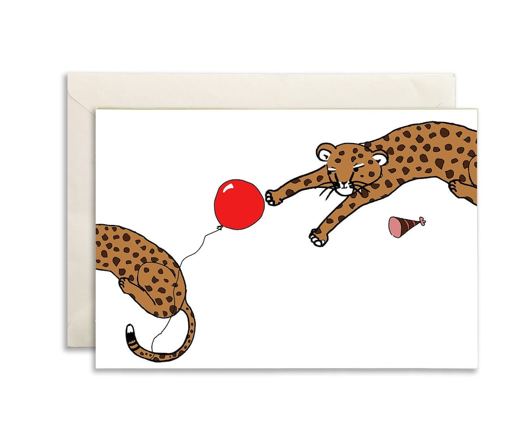 Cheetah Birthday Card for Her, Cute Cheetah Birthday Card for Friend ...