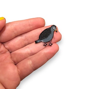 perturbed pigeon enamel pin | bird lapel pin | funny bird lover gift for him or her | brooch | animal accessory | cute bird pin
