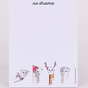 No Drama Llamas Notepad – Funny Mother's Day Gift | Cute Gift for Mom | Llama Mom Gift | Relaxed Stationery for Her