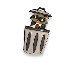Emaille pin wasbeer: grappige panda met koekje