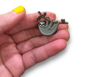 Emaille pin luiaard, schattige dierenbroche, rugzakpin