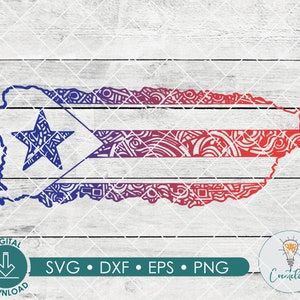 Puerto Rico Map and Flag SVG | Digital Download| For Hispanic T-shirt | Boricua Map | Latino Puerto Rico SVG and PNG for Sublimation