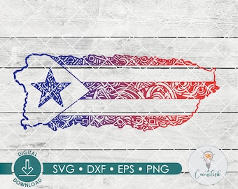 Puerto Rico Map and Flag SVG | Digital Download| For Hispanic T-shirt | Boricua Map | Latino Puerto Rico SVG and PNG for Sublimation